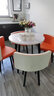 启励洽谈桌椅组合阳台休闲圆桌奶茶店小餐桌办公室商务会客接待谈判桌 80白色圆桌 橙白皮椅(一桌四椅) 实拍图