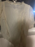 范思蓝恩23FS12439法式V领短袖衬衫女设计感小众夏季荷叶边上衣 米色 S 晒单实拍图