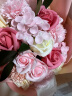 初朵 21朵粉玫瑰康乃馨花束鲜香皂花同城配送母亲节礼物情人节送女友 晒单实拍图