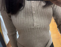 欧贝汐春秋新款洋气修身长袖内搭毛衣百搭低领打底针织衫女士 卡其色 均码 实拍图