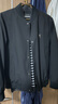 与狼共舞【夹棉】棒球领休闲夹克男2025秋冬新款撞色条纹保暖男士外套1158 黑色001 -夹棉款 L (175) 实拍图