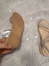 他她（TATA）绝美坡跟凉鞋女外穿一字带时装凉鞋秋季新款7UA03BL4 银色 36 实拍图