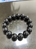 普陀山黑曜石手串男乌金黑水晶玛瑙手串珠手链男女盘珠好运 14mm 实拍图