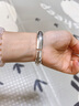 百银999足银镯子古典厚实泥鳅背足银手镯光面全手工女款银饰可定制 70克 小号内径 实拍图