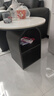 高端沙发边几小茶几客厅钢化玻璃小茶几轻奢置物架酒店家用床头柜 黑色-加粗款-雪山白岩板 实拍图