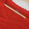 浪莎无缝美体内衣女士低领塑身秋衣秋裤套装大领口 大红色MK5012(蕾丝低领) 均码(160-170) 实拍图