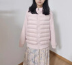 雪中飞轻薄鹅绒羽绒服女士2025新款卫衣拼接时尚保暖百搭秋冬保暖外套 粉色 M 170/100-110斤 实拍图