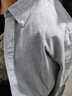 Colombass 纯棉条纹长袖衬衫男秋季新款牛津纺免烫抗皱商务休闲衬衣 【甄选上市公司面料】8913浅灰 XL (180) 实拍图