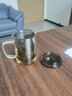 美斯尼 茶杯玻璃杯刻度杯量杯 茶水分离杯创意墨色玻璃泡茶杯 绅士杯 430mL 实拍图