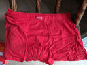 浪莎（LangSha）纯棉男士大红平角内裤红色本命年中腰全棉短裤头马年秋冬四角裤男 100%棉2条大红平角款 XL /175码（建议110-130斤） 实拍图