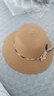 七襄 帽子夏天遮阳帽女出游度假草帽户外休闲防晒帽纯色可折叠小檐花朵太阳帽凉帽 咖色 实拍图