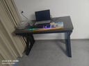 韵他实木电脑桌电竞桌台式书桌简约现代家用卧室写字桌双人办公桌子 栗子灰+黑腿 120*60*75cm【30MM超厚桌面】 实拍图