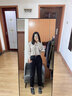 娅丽达加绒休闲直筒裤女烟管西裤2023秋冬新款高腰休闲黑色西装裤 黑色(A1)小个子款 28码(2尺1) 实拍图