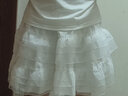 宙馨口袋蛋糕A字短裙子夏季2025新款芭蕾风高腰白色网纱蓬蓬半身裙女 白色带安全裤 M 实拍图