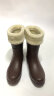 非常行（Jolly Walk）冬季新款加绒雨靴防水抗寒雨鞋女士防滑水靴时尚外穿绒保暖水鞋 红格子加绒保暖JW322 39 晒单实拍图