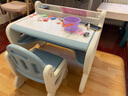 曼龙儿童学习桌椅套装小学生书桌学习桌宝宝书桌写字桌游戏桌 桌面可绘画 普鲁蓝【适合3-8岁】 实拍图