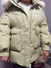 雪中飞羽绒服女中长款连帽小个子韩版休闲外套秋冬季新款保暖防寒派克服 牛油果绿 XL (170) 实拍图