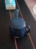 开瑶北欧杯子陶瓷杯子创意陶瓷水杯男生简约可爱马克杯牛奶杯带盖 宝蓝色 早餐杯带盖勺 实拍图