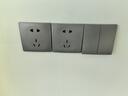 罗格朗（LEGRAND）开关插座面板 未莱深砂银色家用86型暗装插座开关 五孔二三插座 实拍图