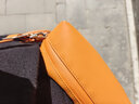 无印良品（MUJI） 可自由组合 收纳包 旅行收纳袋  手拿包 多巴胺 小物收纳 零钱包 橙色 长方形薄款长22*宽15*厚度2.7cm 实拍图