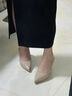 桂岐 法式高跟鞋女尖头细跟浅口8cm裸色漆皮防水台单鞋职业工作鞋 裸色8CM 36 实拍图