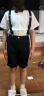 GOKU男童礼服套装幼儿园演出服背带裤夏季小主持人儿童西装毕业服花童 黑色 150（建议体重58-67斤） 晒单实拍图