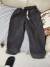 西域传奇牛仔裤男秋冬季潮牌高街宽松直筒裤子男百搭纯色阔腿复古休闲长裤 烟灰色加绒 2XL  (建议145-150斤) 实拍图