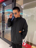 花花公子（PLAYBOY）外套男秋冬季夹克男装男士休闲连帽潮牌上衣服 黑色- XL 实拍图