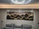 墨派（Mopai）背有靠山客厅装饰画现代轻奢沙发背景墙挂画抽象叠加新中式山水画 流水生财 180x50cm(适合2.5米沙发)晶瓷 实拍图