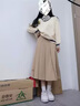 梓洛兰ZiLuolan2025春秋季套装学生韩版宽松学院风假两件毛衣+百褶半身 米白色毛衣+半身裙 2038# M 建议95-110斤 实拍图