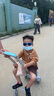 格灵童懒人行李箱儿童可坐可骑拉杆箱小孩旅游登机溜遛娃神器带娃旅行箱 蓝色20寸+刹车+安全带+贴纸 实拍图