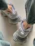 马克华菲男鞋2026秋季新款银色老爹鞋潮流百搭厚底增高情侣运动跑步休闲鞋 太空银664396062005 41 【男款】标准运动鞋码 实拍图