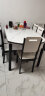 晨巢 岩板餐桌 实木餐桌椅组合现代简约可伸缩折叠吃饭桌子餐厅家具 黑白框架亮光飘带纹-205木椅 1.35米一桌六椅 实拍图