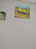 梵高丰收油画世界名画客厅沙发背景墙装饰画大气餐厅壁画三联挂画 麦田中的丝柏树 50*40CM布纹膜单联画 实拍图