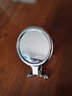 鹿野时空美妆双面镜10倍5倍放大小圆镜折叠化妆镜梳妆镜手柄镜便携镜子 银色（一面可放大5倍） 实拍图