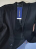 罗蒙（ROMON）西服男士春秋季毛呢西装男商务休闲上衣服外套男装 黑色 2XL 实拍图
