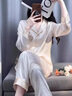 上海故事生日礼物送老婆妈妈三件套睡衣女夏26新款高端提花轻奢家居服礼盒 月晴-长袖长裤【礼盒装】 L 【建议体重105-120斤】 实拍图