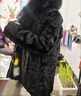 傲列100%水貂皮+狐狸大毛领裘皮大衣海宁水貂皮草外套女中长款皮草女 黑色 XL（110-120斤） 实拍图