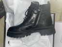 百丽（Belle）男靴潮搭马丁靴秋冬季褶皱牛皮休闲靴舒适短靴8CQ01DD3 黑色绒里 40 (250mm) 实拍图