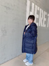 雅鹿儿童女童羽绒服2025新款男童宝宝大童女孩子加厚长款冬季外套冬装 藏兰色 140cm 实拍图