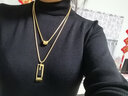 苏十六轻奢小众毛衣链女长款项链设计感高级气质挂链衣服配饰生日礼物 方牌毛衣链-金色 实拍图