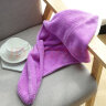 洁丽雅（Grace）干发帽 柔软强吸水干发帽 65x25cm 雪花绒包头速干擦头毛巾 紫色 实拍图