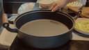 铸彩平底锅煎锅 铸铁加厚加深生铁饼铛无涂层家用水煎包烙饼铛煎锅 木柄双耳煎锅34cm（杉木盖） 34cm 实拍图