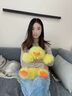 紫彤可爱炸毛墩墩鸭玩偶猫咪抱枕沙发客厅靠枕睡觉夹腿网红女生日礼物 炸毛白鸭 40厘米 实拍图