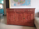 杭忠府古典家具实木餐边柜原木新中式厨房储物柜餐厅柜子靠墙茶水柜 三门三斗全榆木128*40*80 实拍图