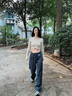 衣品天成2025春夏季垂感休闲裤子女高级感抽绳宽松显瘦运动长裤阔腿裤女 实拍图
