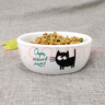 派乐特 猫碗猫咪陶瓷狗碗宠物碗食盆猫盆喝饮水陶瓷食具用品  白色-蓝字 实拍图