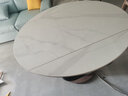 上林春天 意式轻奢岩板餐桌椅组合现代极简家用旋转圆桌可折叠多功能方桌 雪山白旋转加厚岩板+贝勒椅 1.18米 单餐桌 实拍图