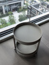 宅家纪北欧简约圆形客厅可移动推车沙发边几轻奢多功能储物马鞍皮零食车 黑色马鞍皮-亮银色不锈钢-圆形 实拍图