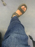 斯凯奇（Skechers）凉鞋男夏季户外透气运动增高魔术贴沙滩鞋渔夫凉鞋 黑色/BLK 41 实拍图